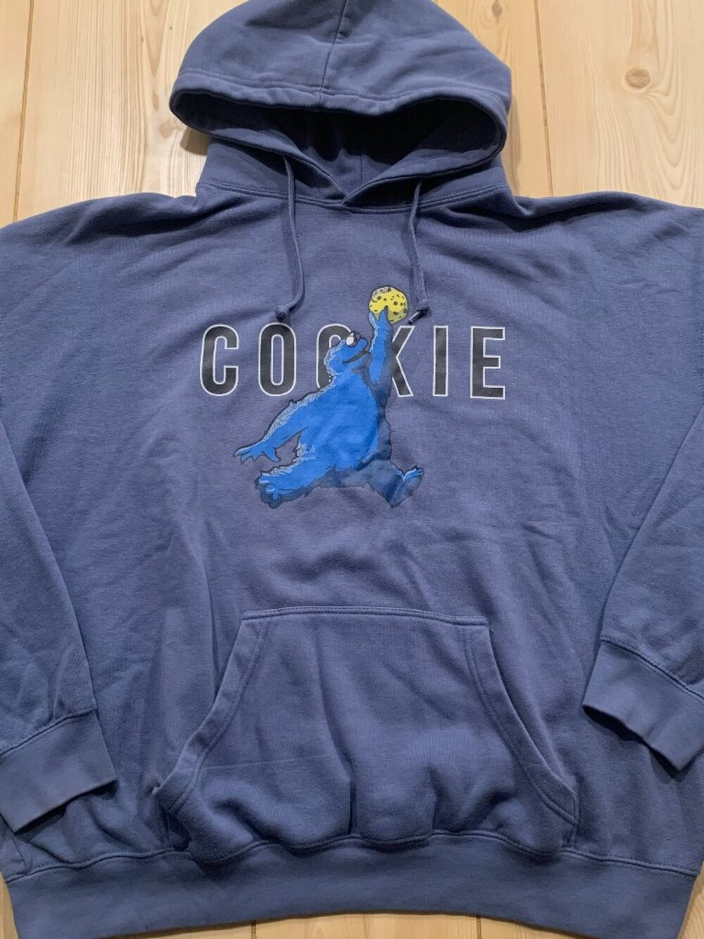 Pacific & Co. Cookie Monster Nike Parody Streetwear Sesame Street Hoodie Size XL